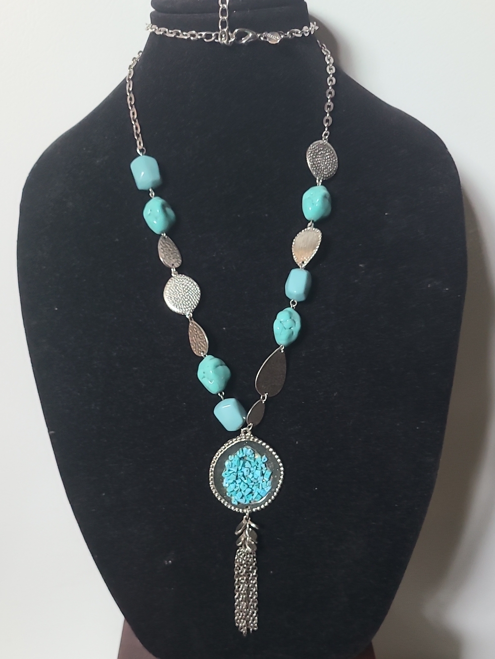 CHICOS Turquoise Stone Pendant Necklace - Women Jewelry